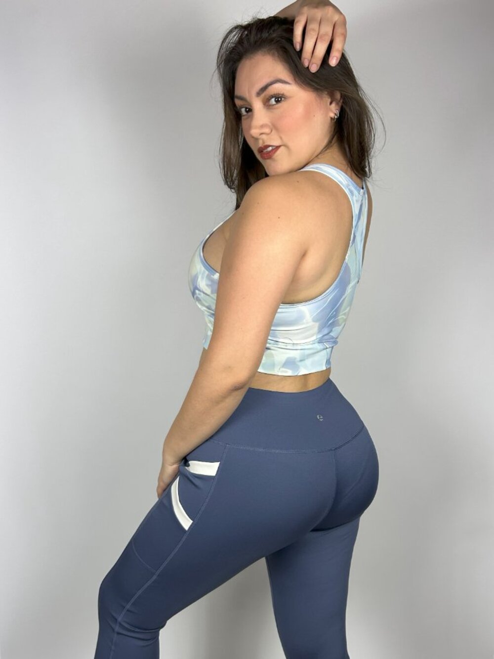 LegEnd Active Women’s Ocean Blue High-Waisted Leggings with Side Pockets